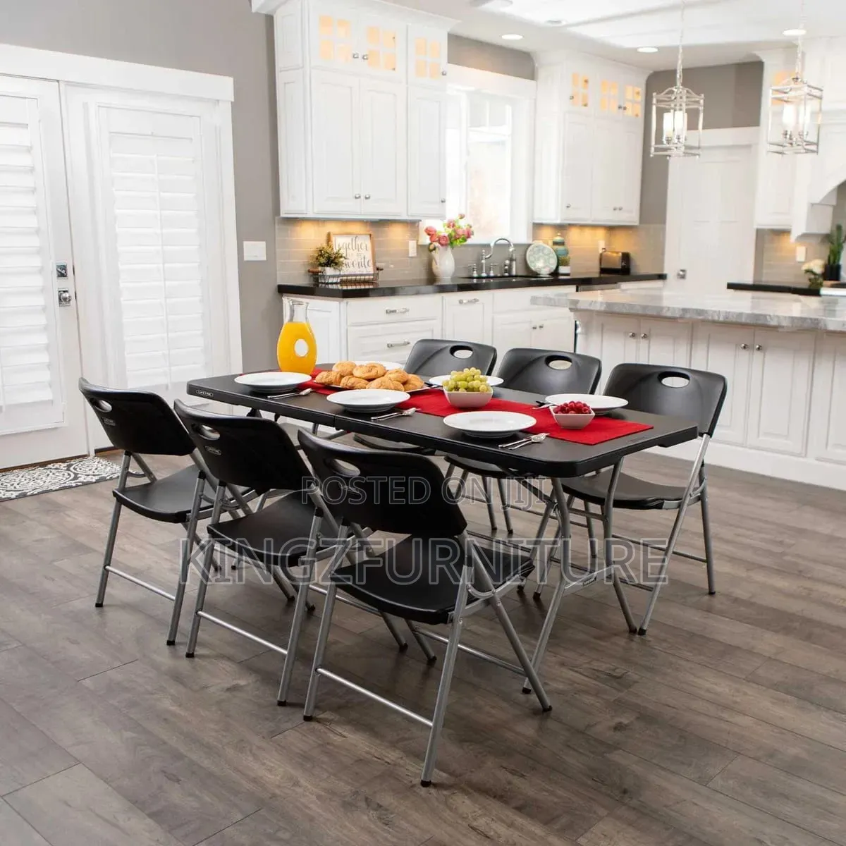 Lightweight Carry-Handle Event Table With 6 Chairs
