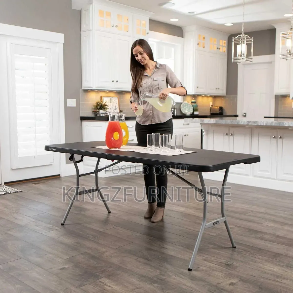 Lightweight Carry-Handle Event Table With 6 Chairs