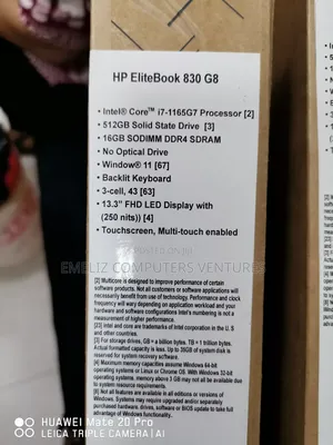 New Laptop HP EliteBook 830 G8 16GB Intel Core i7 SSD 512GB