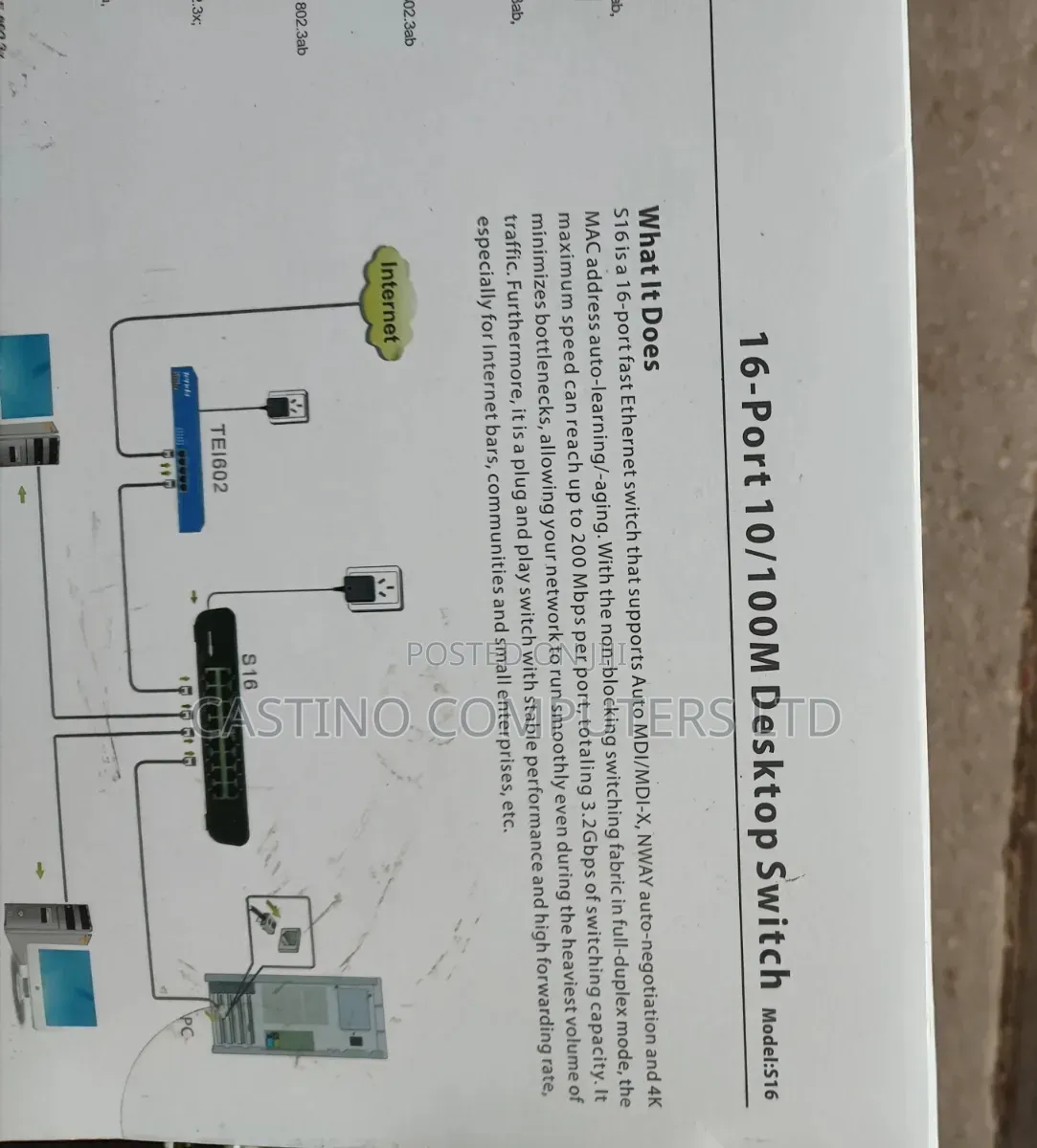 16port Tenda Desktop Switch