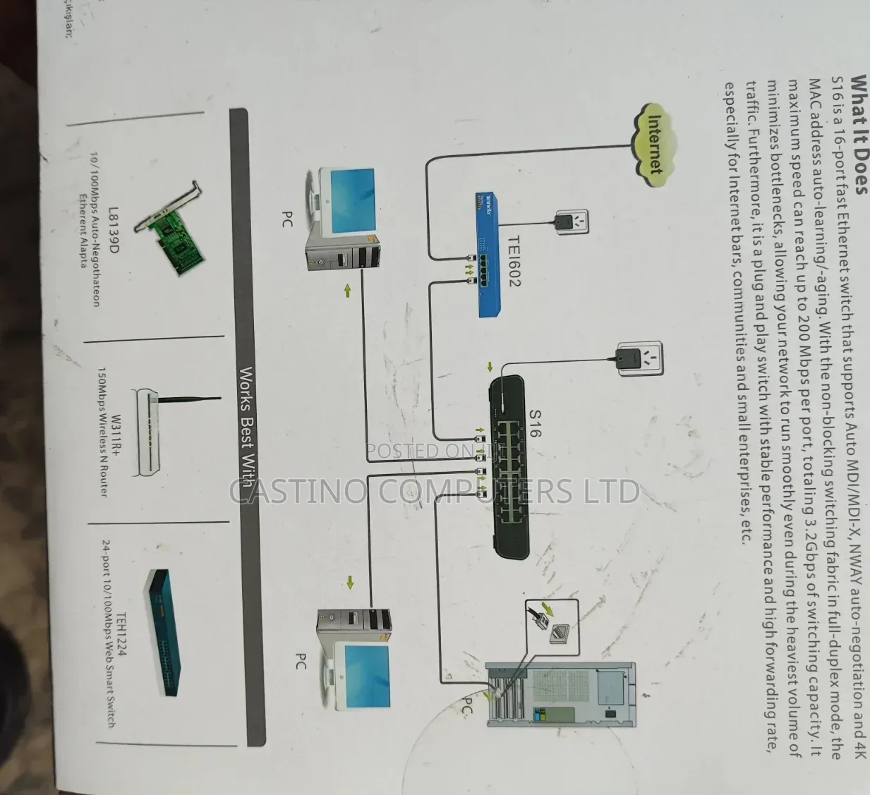 16port Tenda Desktop Switch