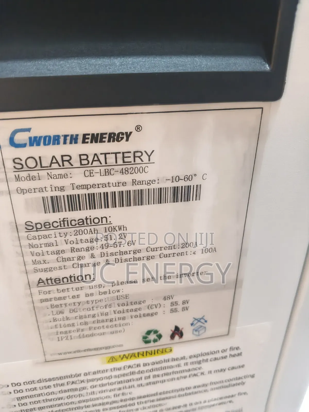 10KWH Cworth Lithium Iron Battery 48 Volts