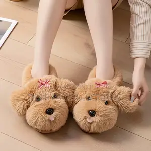 Cute Teddy Bear Plush Slippers