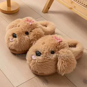 Cute Teddy Bear Plush Slippers