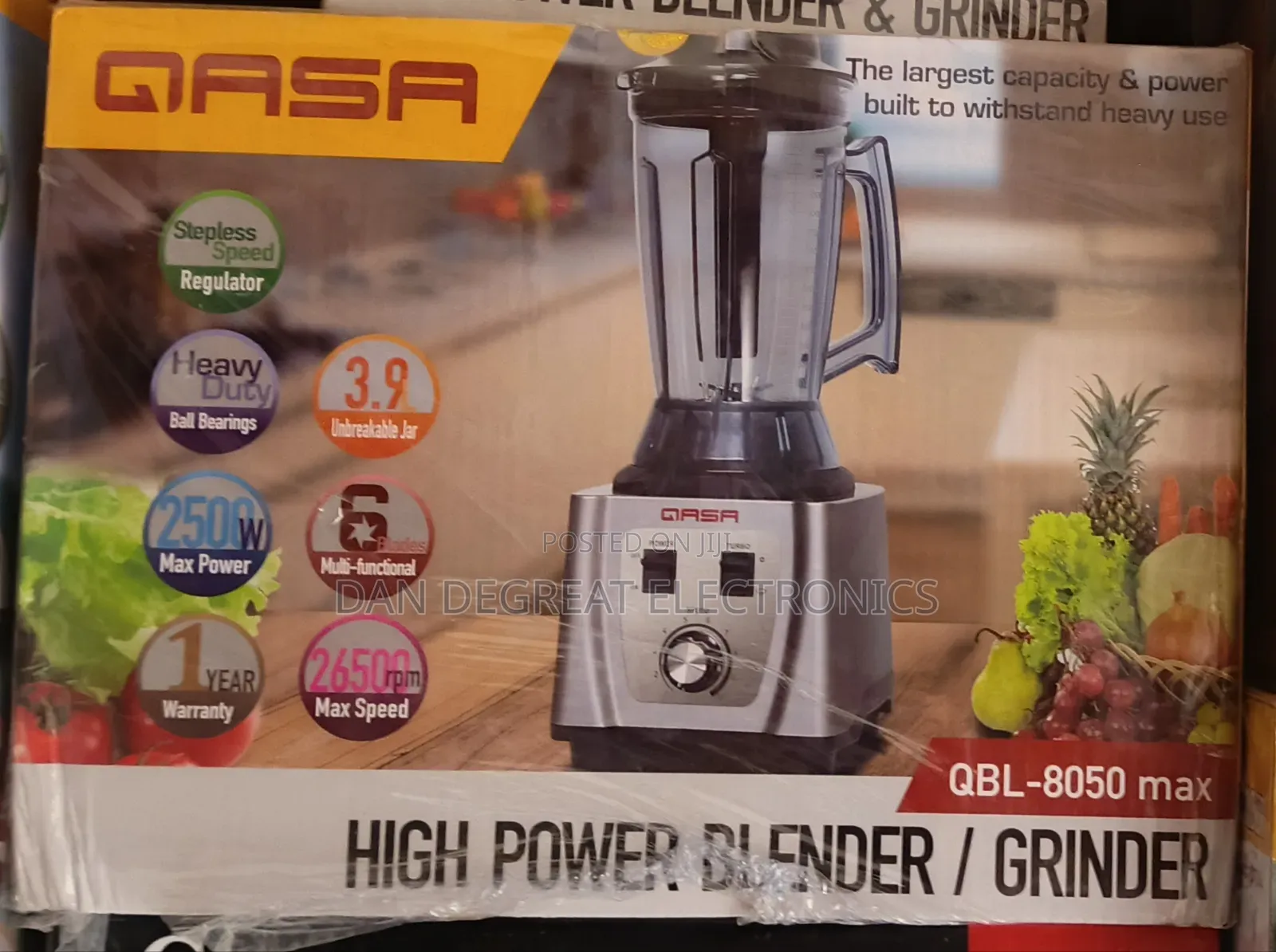 Qasa 8050 Max High Power 2500 Watts Blender