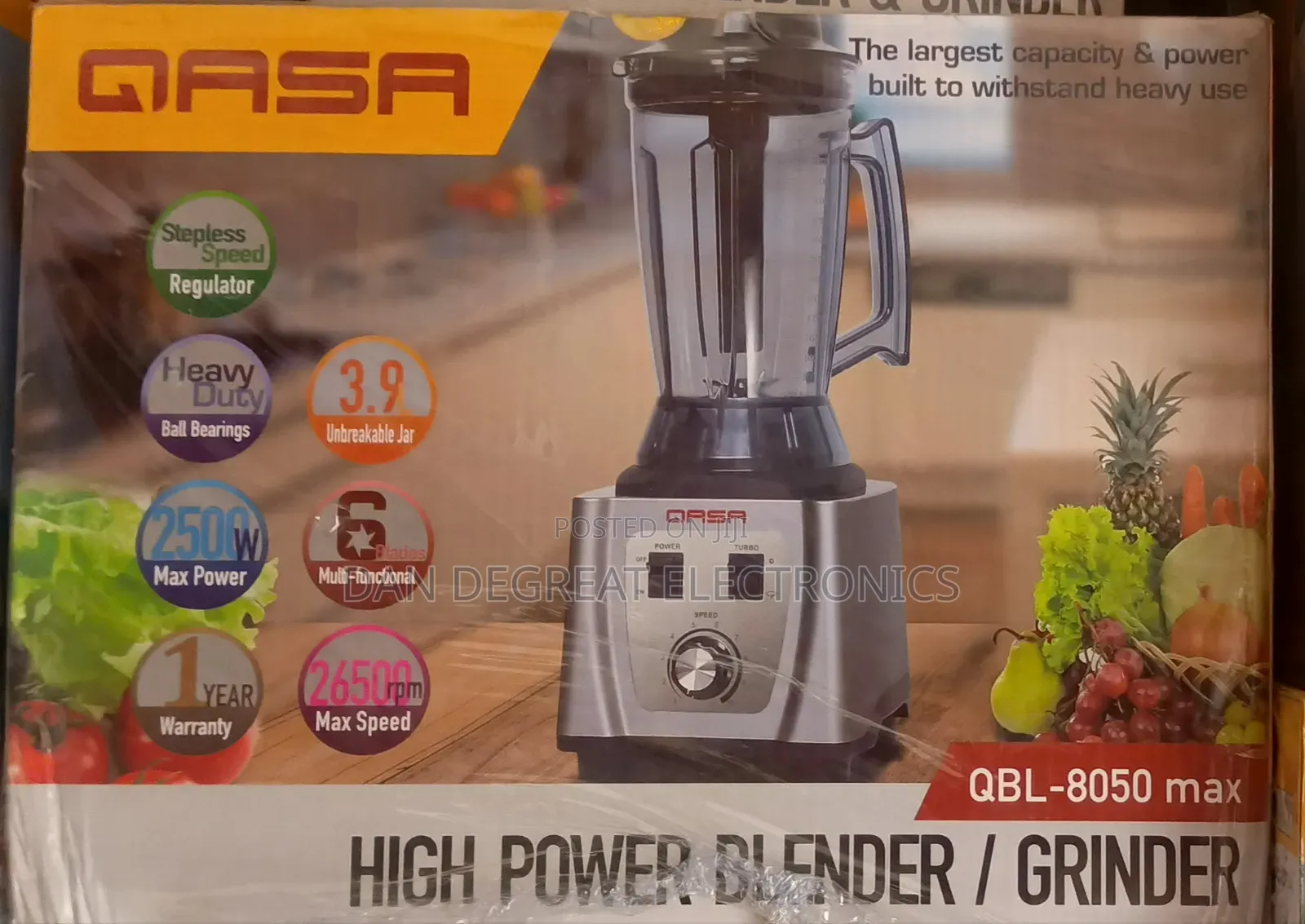 Qasa 8050 Max High Power 2500 Watts Blender