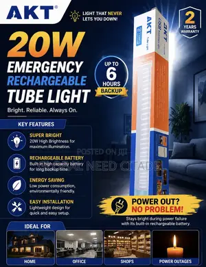 Akt 20w Rechargeable Emergency Led Tube Light (Original)
