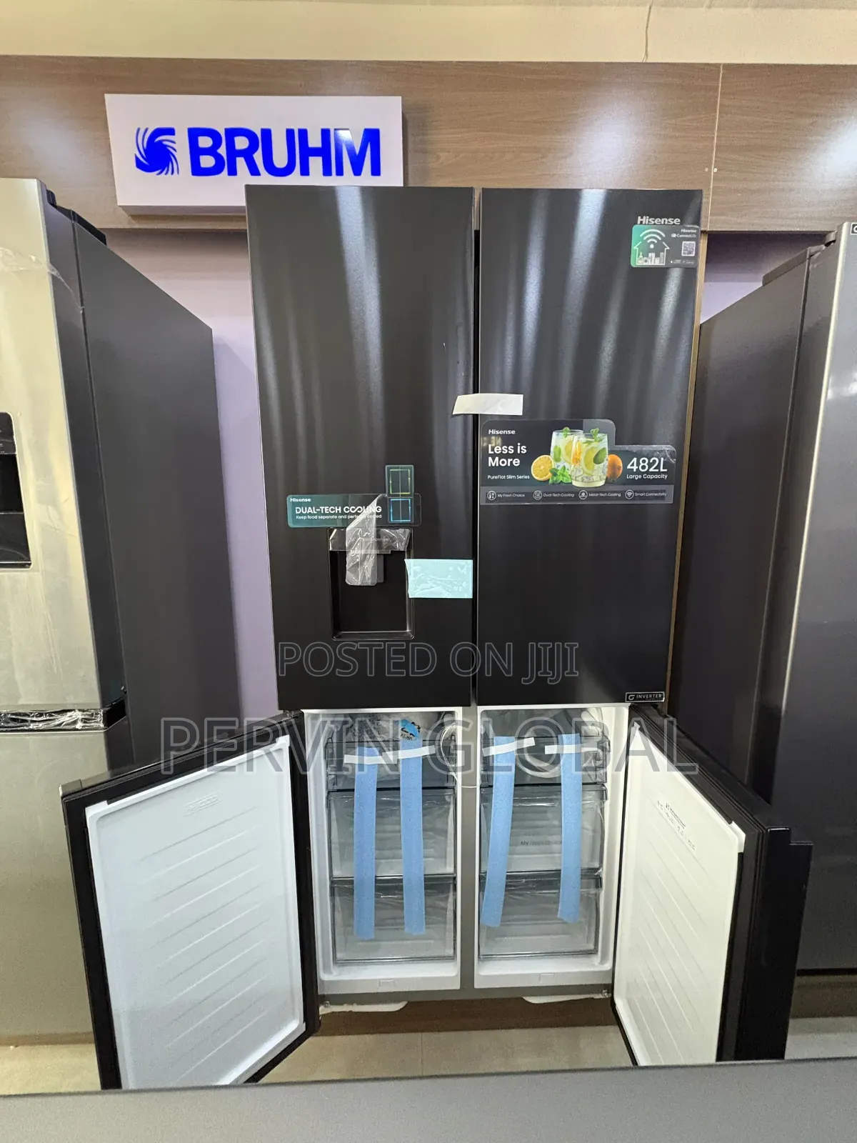 Hisense Side-by-Side Refrigerator RQ61WC 482L With Dispenser