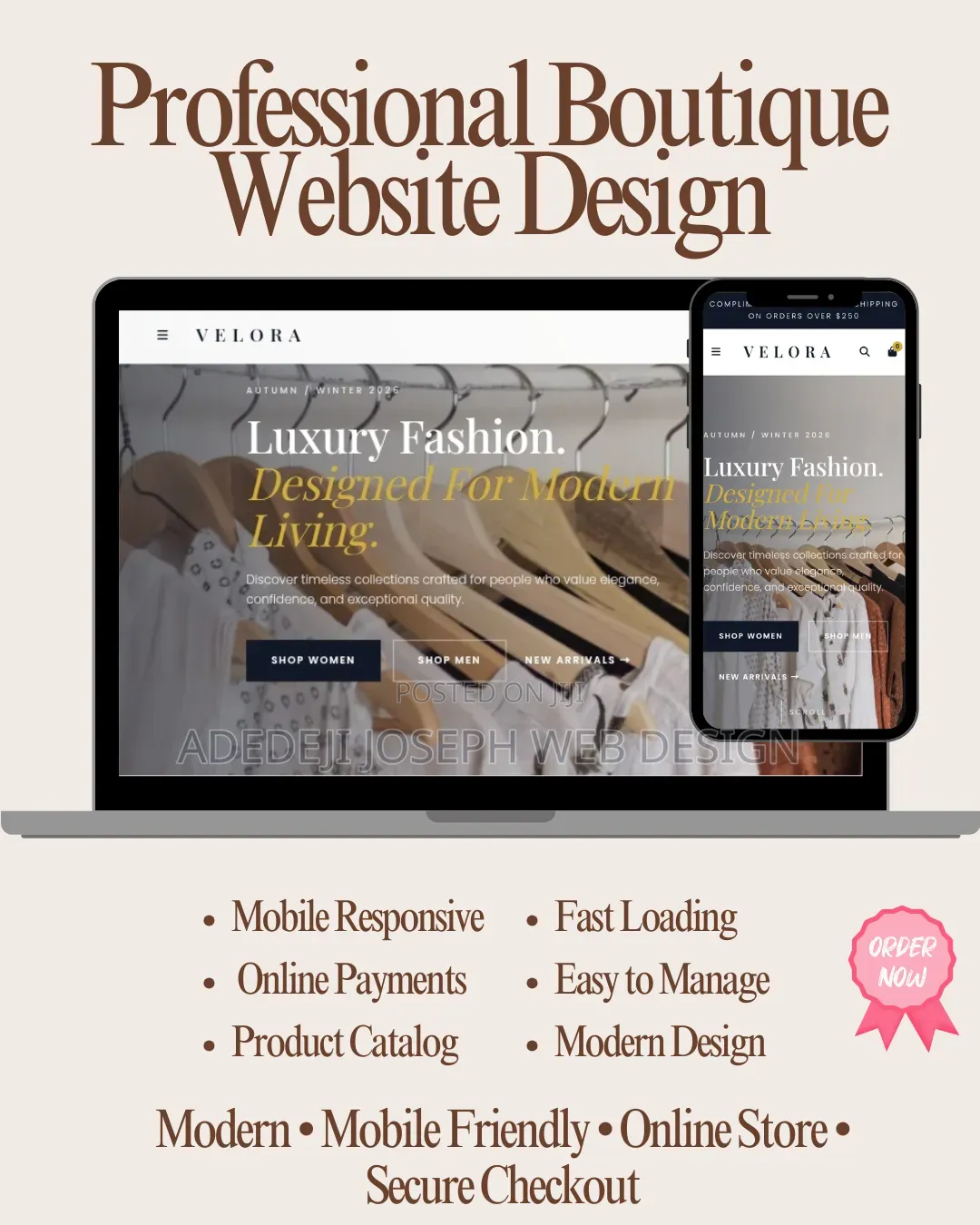 Fashion Boutique Website Design | E-Commerce Online Store