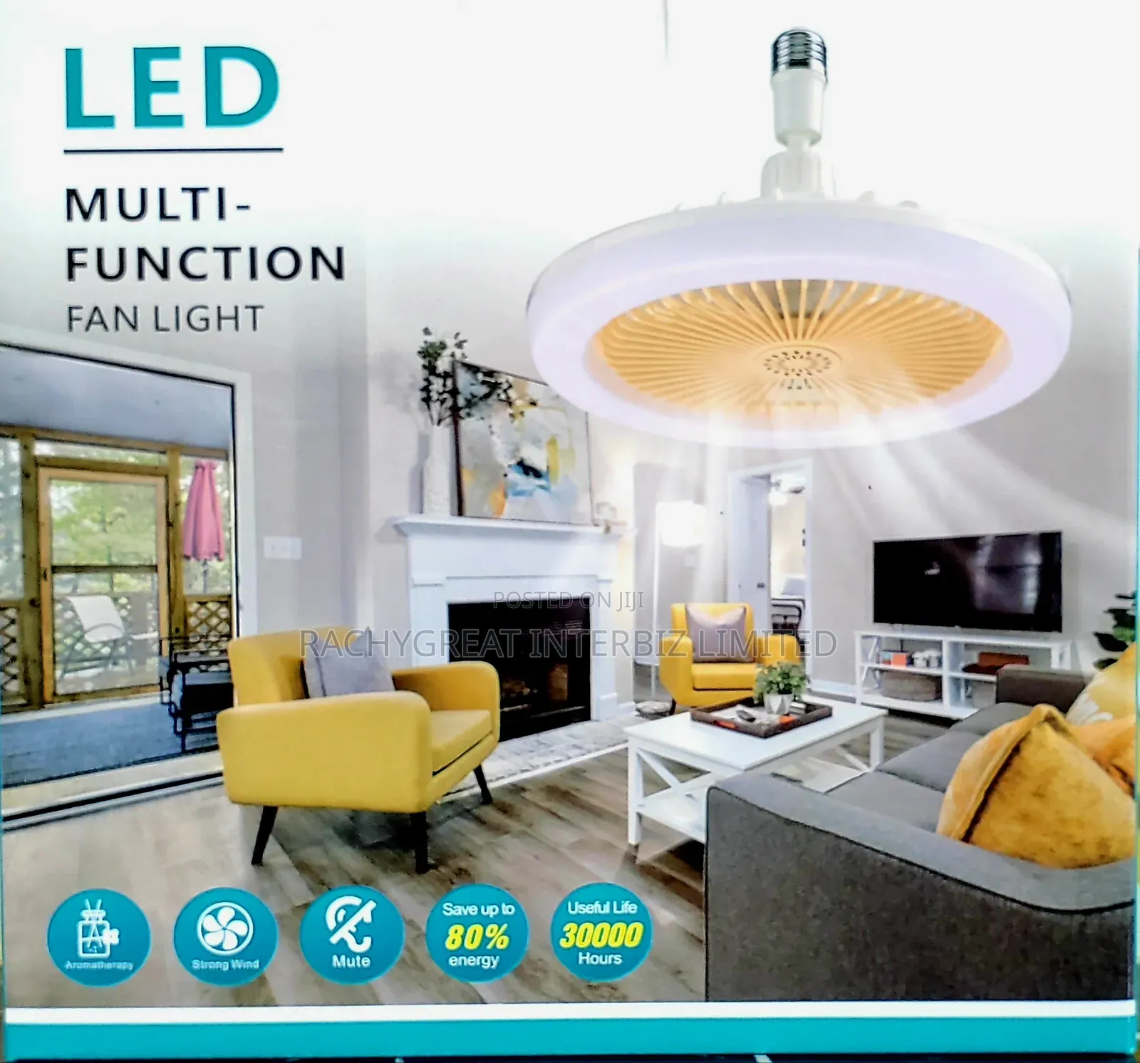 LED Multifunction Ceiling Fan Light With E27 Base