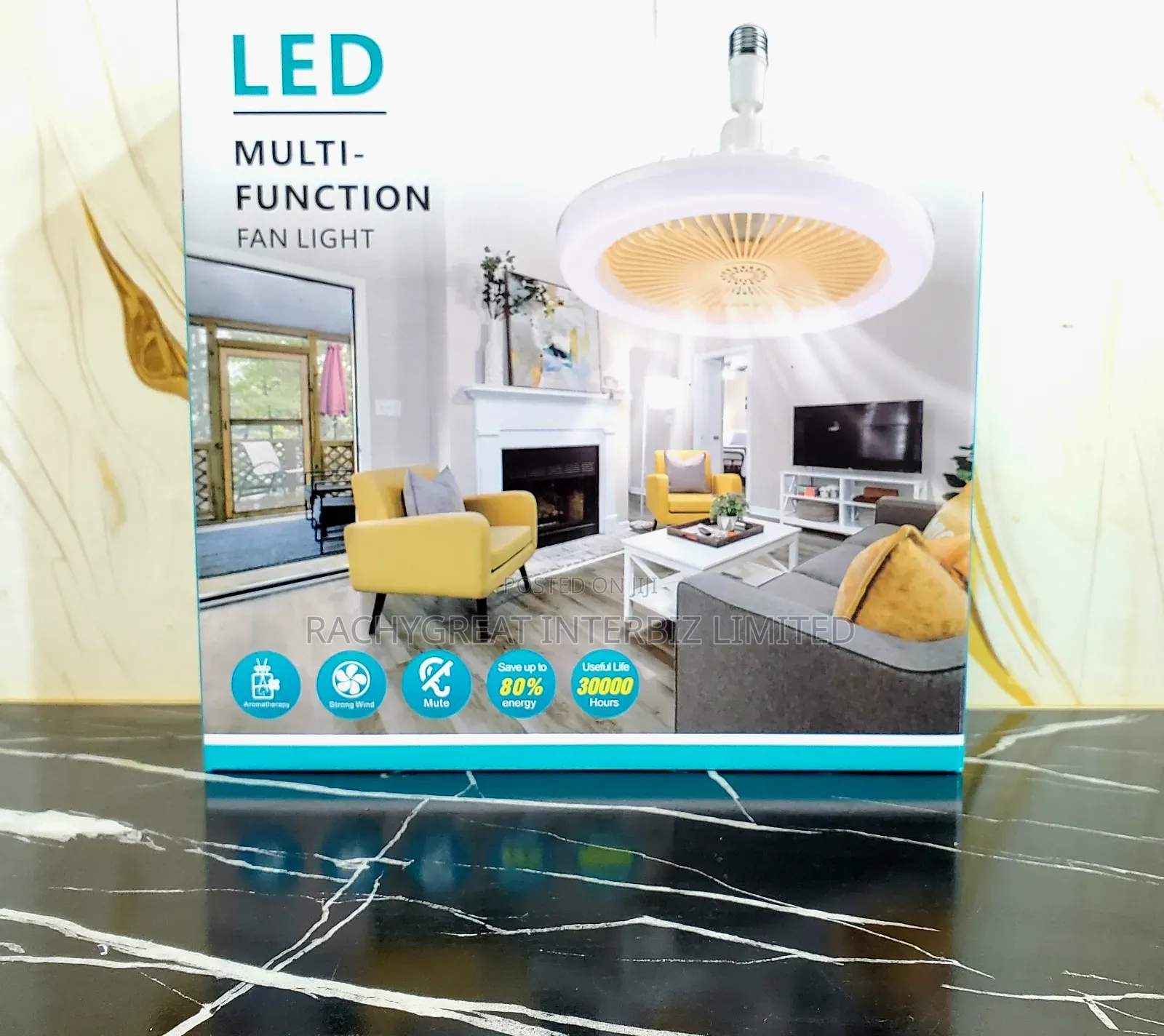 LED Multifunction Ceiling Fan Light With E27 Base