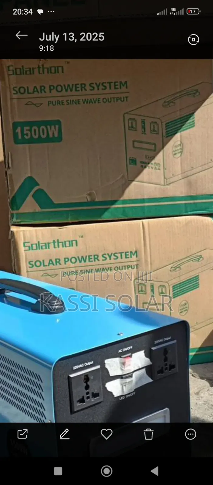 1500watts Solar Generator for 3 Bedroom Flat