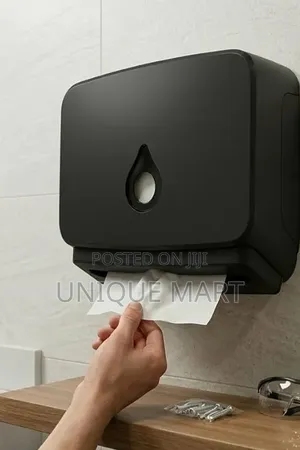 Wall Mounted Black Color Plastic Tissue Paper Roll Dispenser. (Manual)