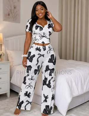 Quality 2pc Lacey Top and Trouser Night Wear