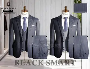 Black Samrt Strips Turkish Suit