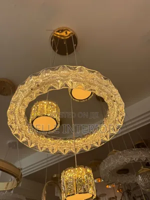 Modern Gold Chrome Crystal Chandelier
