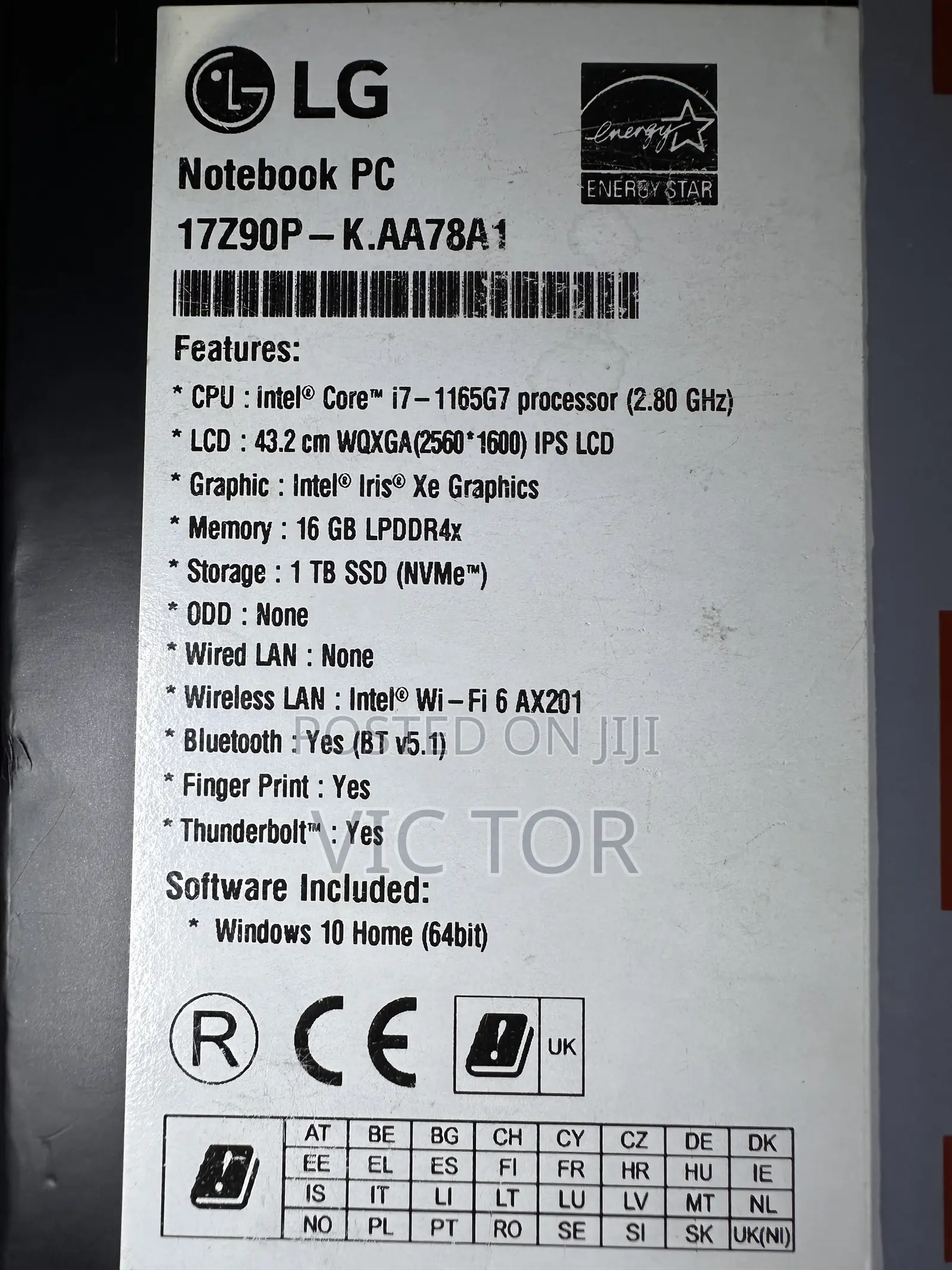 Laptop LG 16GB Intel Core i7 SSD 1T