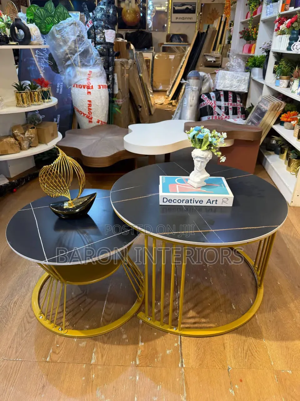 Marble Top Center Table With 1 Side Table Is Available as Seen
