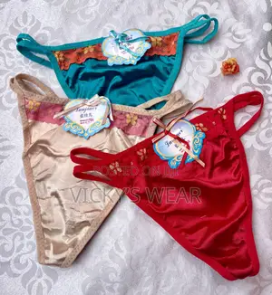 Women Sexy G-String Thong Panties With Bow - Satin Silk - 6pcs