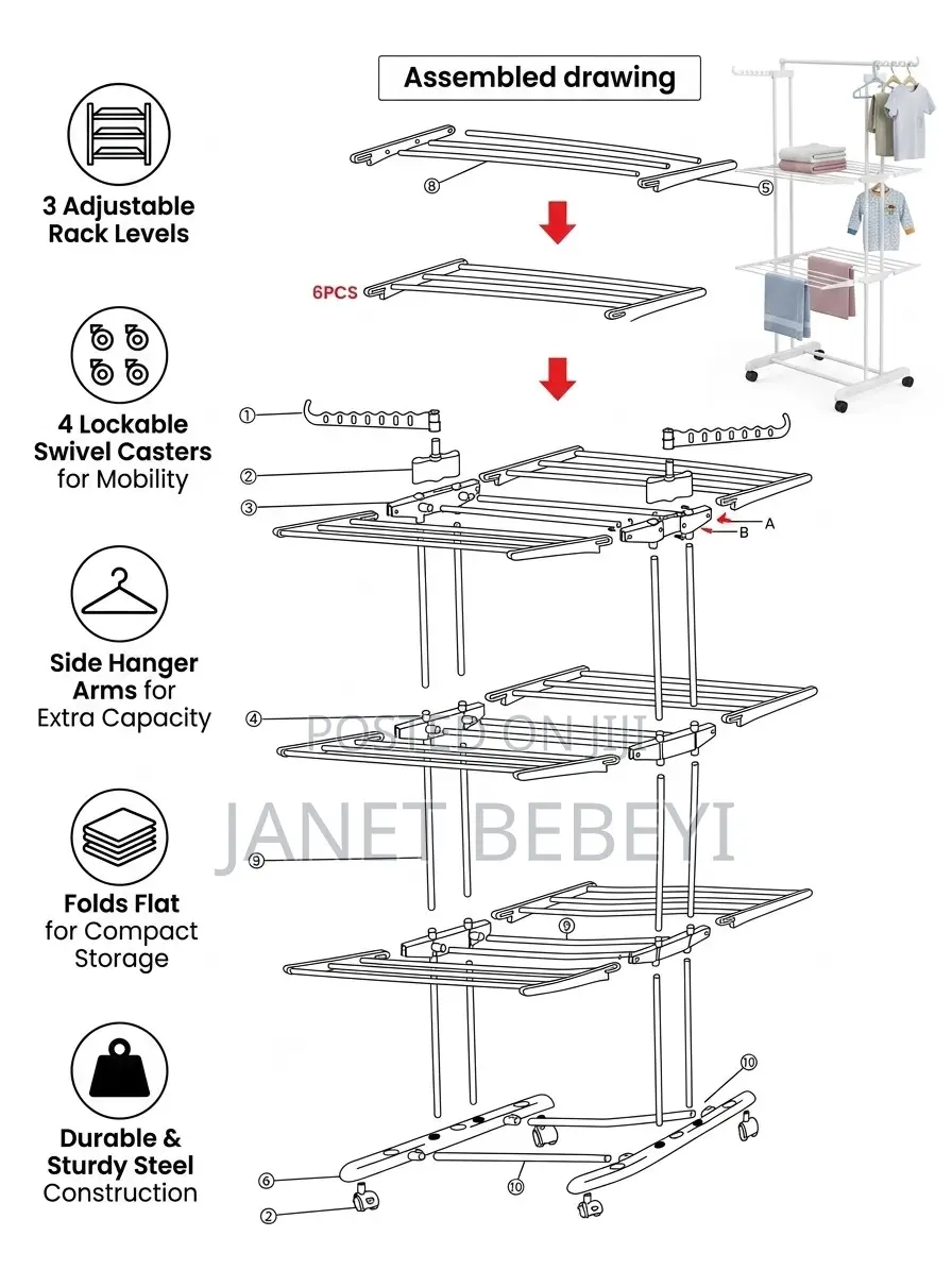 Three Layers Cloth Rack