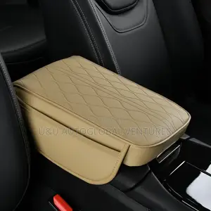 Premium Leather Armrest Cushion With Embroidery and Tissue Box Design