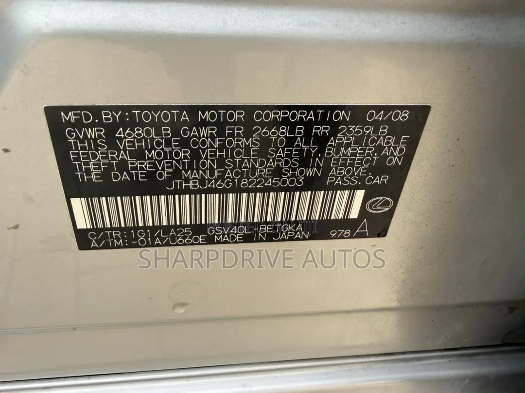 Lexus ES 350 2008 Silver