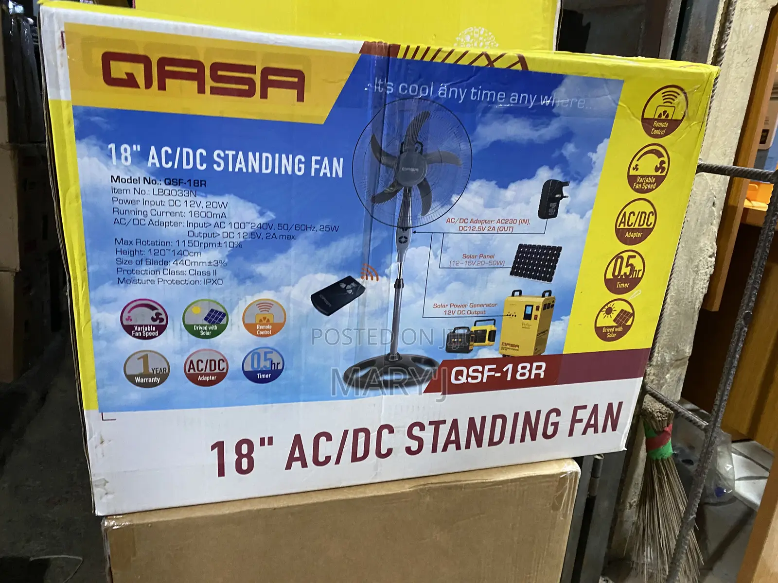 18-Inch AC/DC Standing Fan