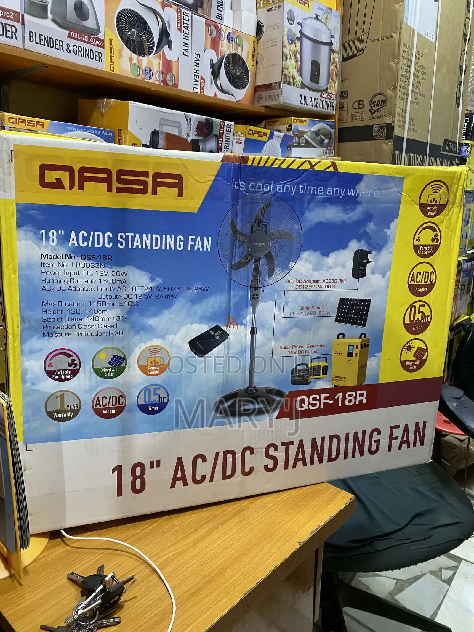 18-Inch AC/DC Standing Fan