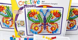 Creative Mosaic Board Game | Educational Color Matching Peg Puzzle 3+