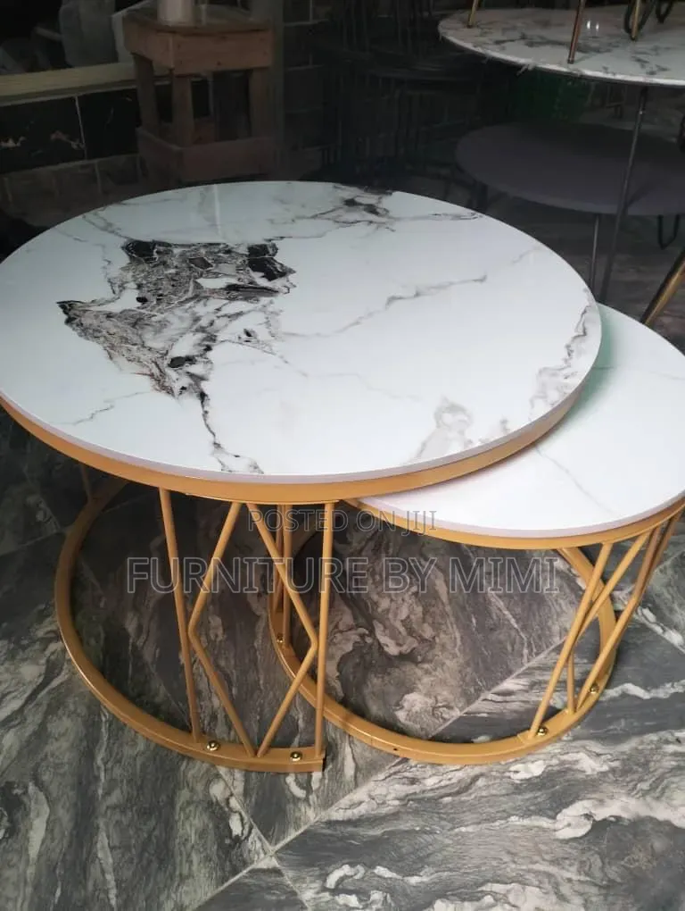 PROMO: Luxury 2-in-1 Marble Center Table / Nesting Coffee Table Set