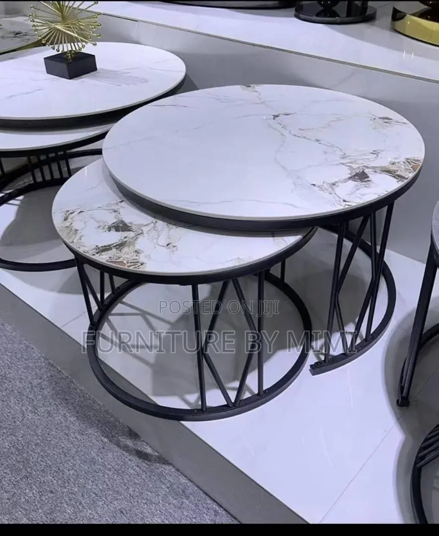 PROMO: Luxury 2-in-1 Marble Center Table / Nesting Coffee Table Set