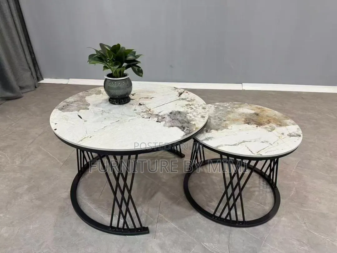 PROMO: Luxury 2-in-1 Marble Center Table / Nesting Coffee Table Set