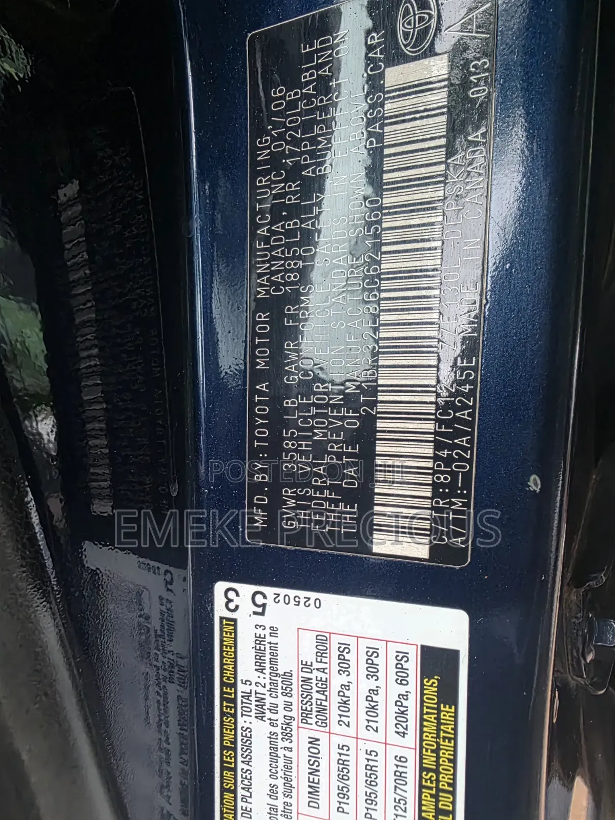Toyota Corolla 2005 Blue
