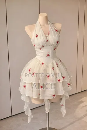 White Blossom Halter Dress