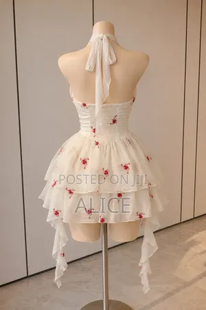 White Blossom Halter Dress