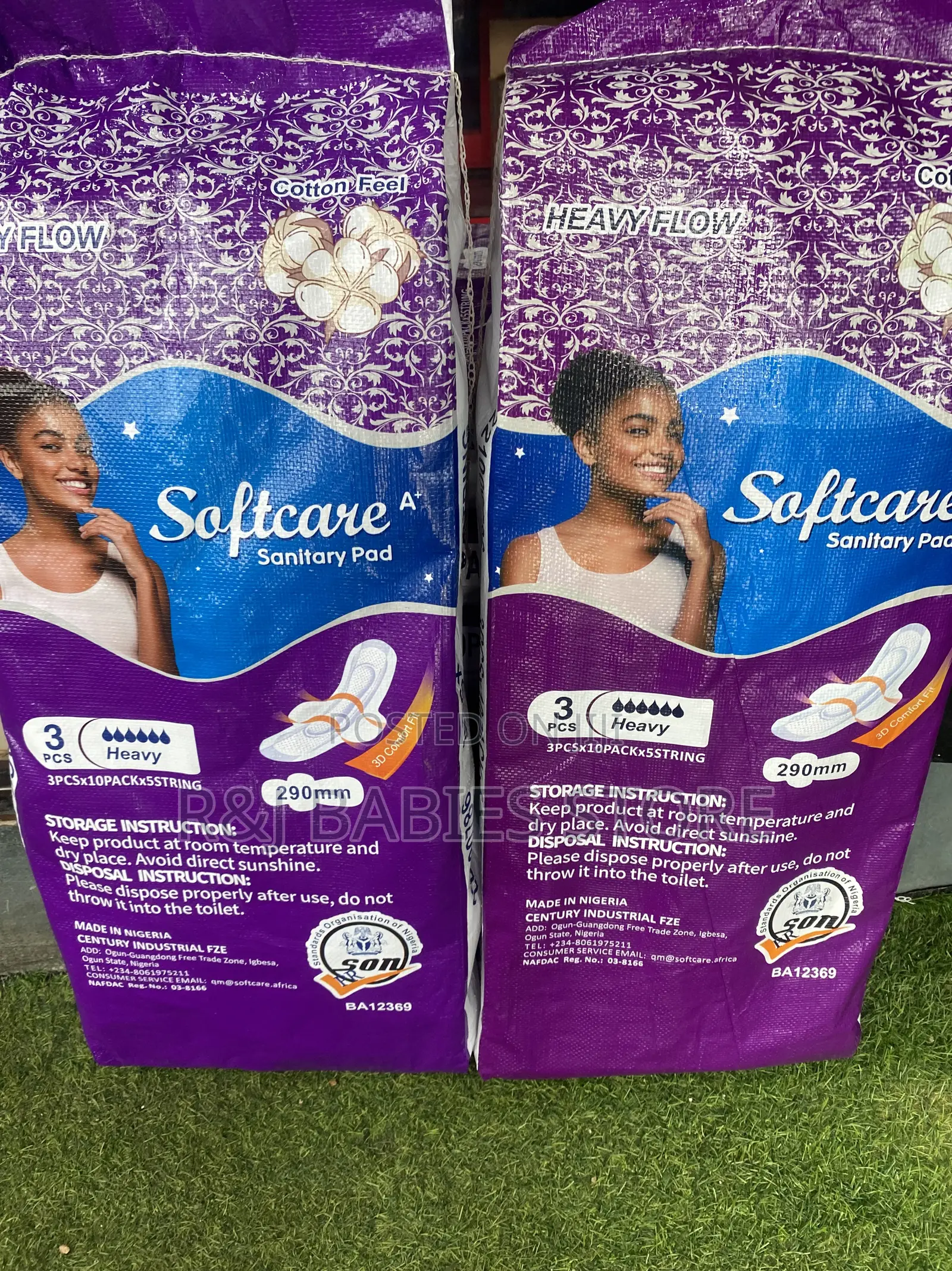 A Bag Softcare Sachet Cotton Sanitary Pads (3pcs)3*50