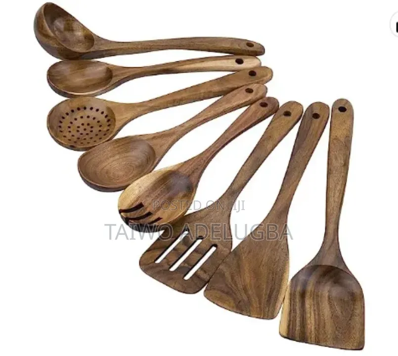8pcs Quality Bamboo Kitchen Spoon