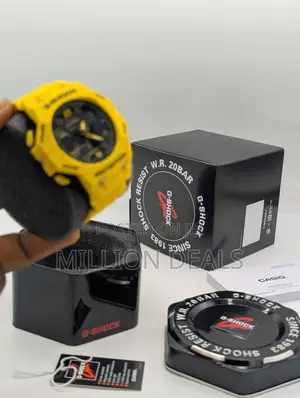 Yellow Rubber Strap Men's G-Shock Wrist Watch