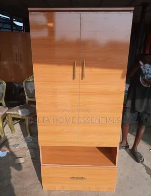 Brand New 2-Door Wooden Wardrobe With Drawer Shelves