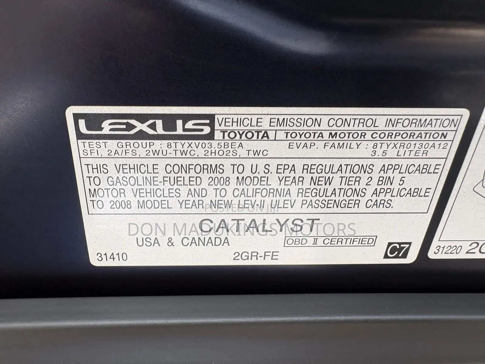 Lexus ES 350 2008 Blue