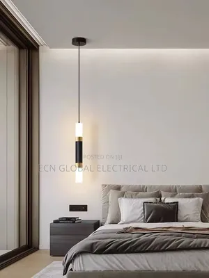 Modern LED Pendant Light (Black Gold Tube Design)
