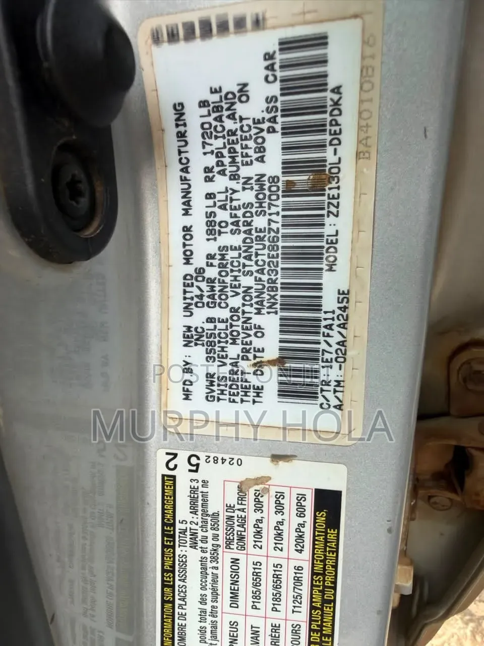 Toyota Corolla 2006 Silver