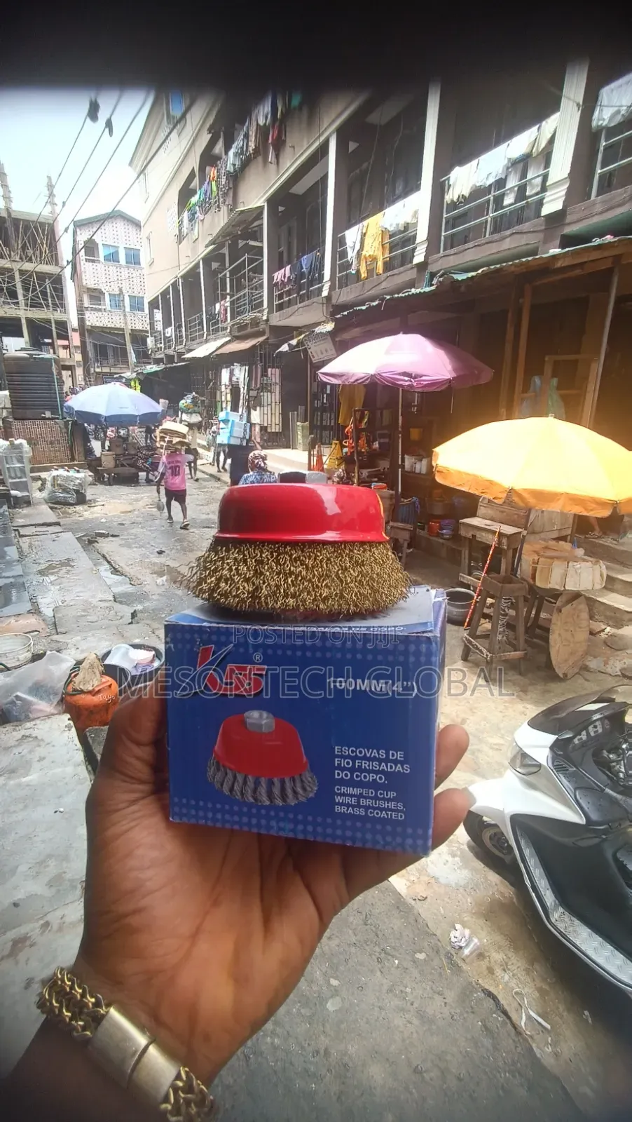 4" Cup Brush / Brass Nutless Wire Cup Brush
