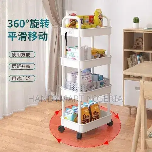 Multifunction 4-Tier Rolling Storage Cart
