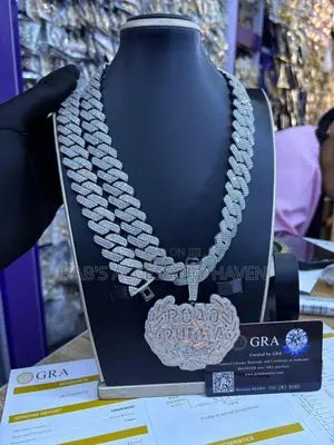 Iced-Out Moissanite Cuban Neck, Hand Chain $ Pendant (GRA Certified)