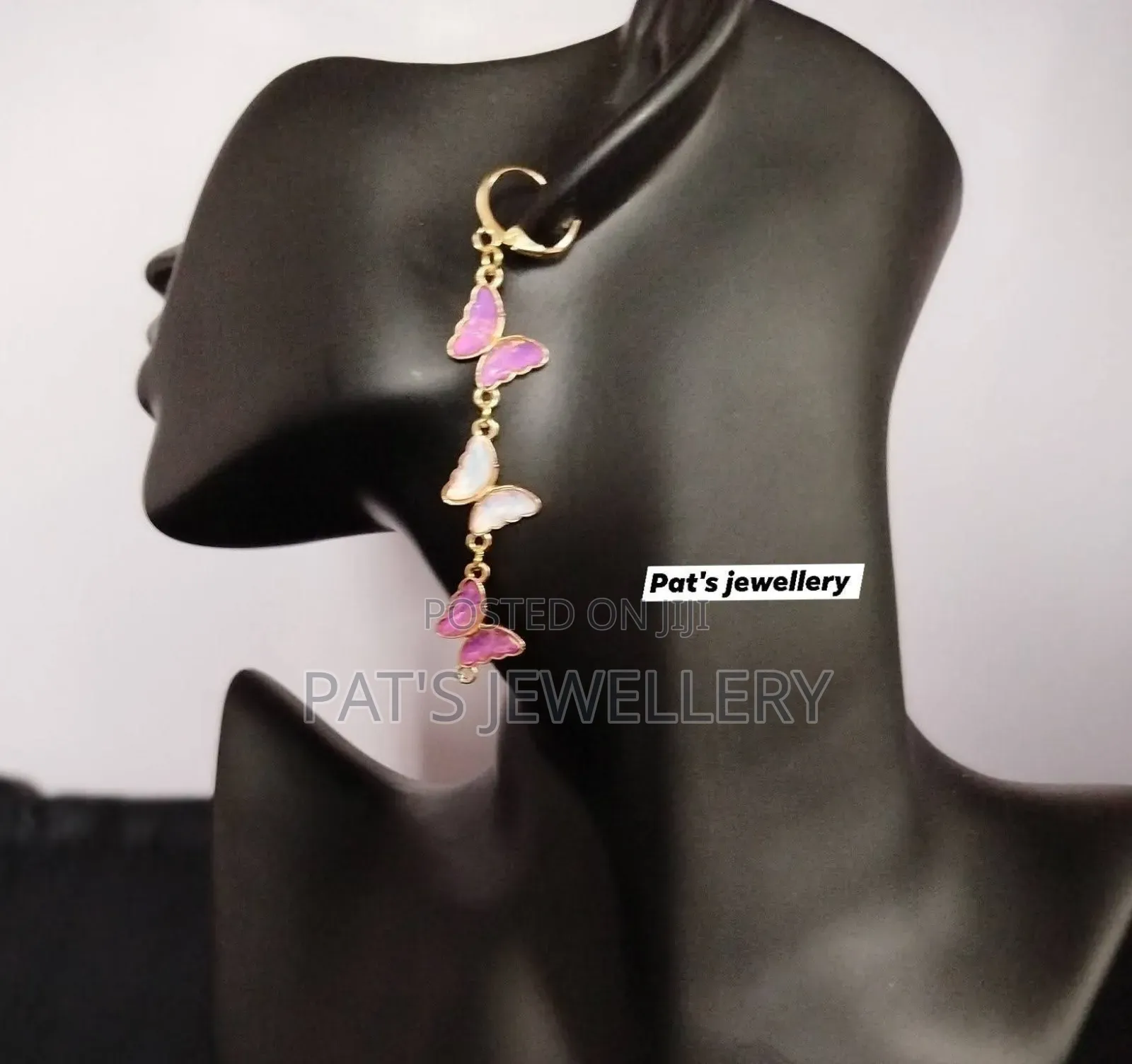 Glass Butterfly Cascade Earrings
