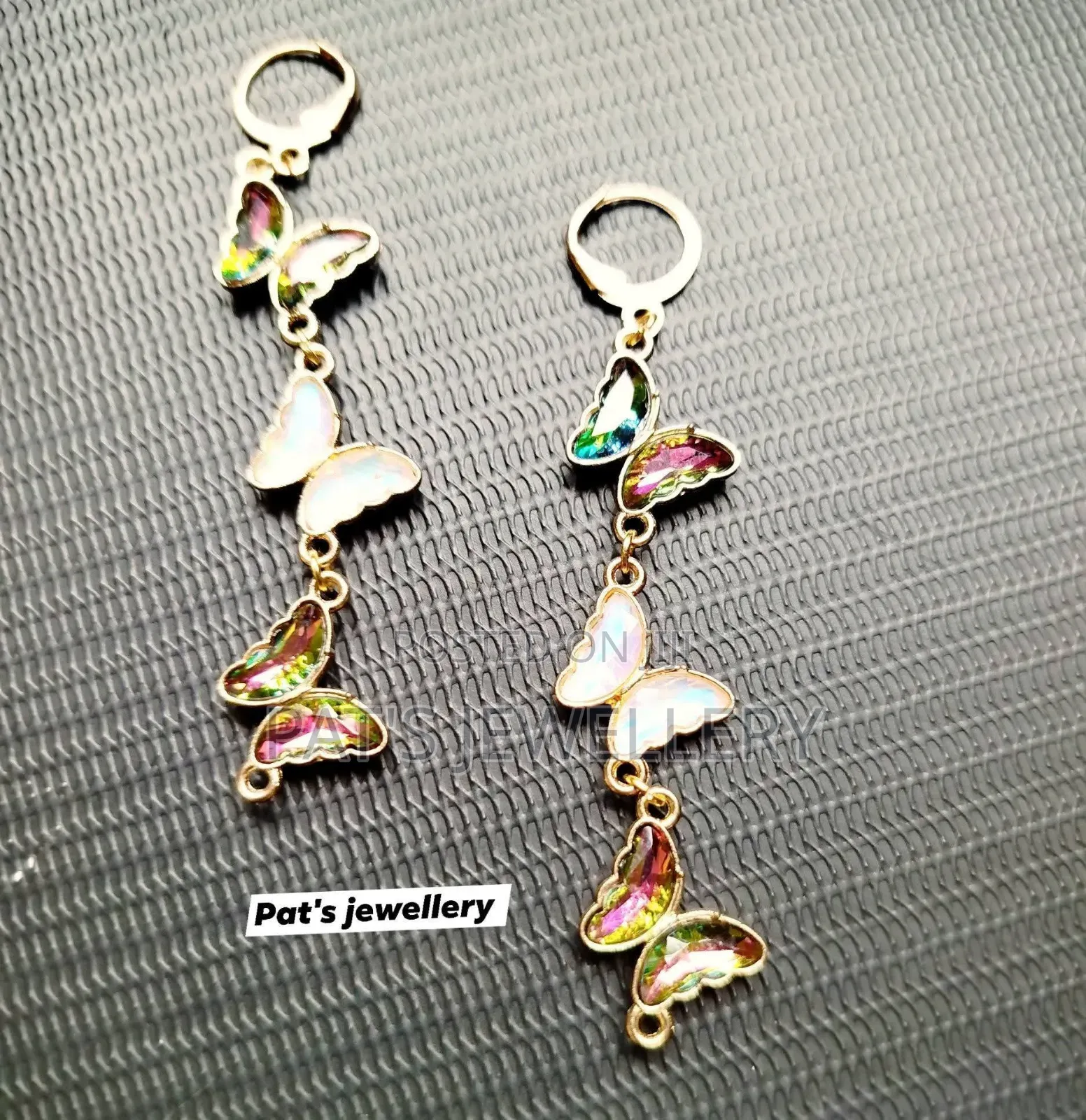Glass Butterfly Cascade Earrings
