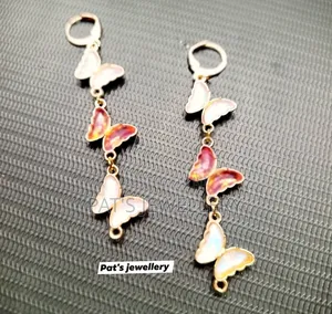 Glass Butterfly Cascade Earrings