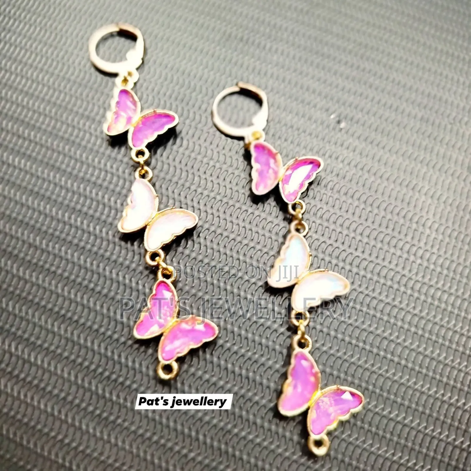 Glass Butterfly Cascade Earrings