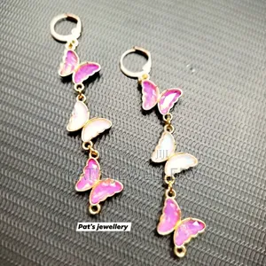 Glass Butterfly Cascade Earrings
